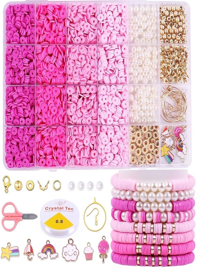 MATSON Plastic Beads for Kids Crafts Children's Jewelry Making Kit DIY Bracelets Necklace Hairband and Rings Craft Kits Birthday for 4, 5, 6, 7-Year-Old Little Girls(DIYBeadsSet-2) Multicolor. (Pink) - Image 1